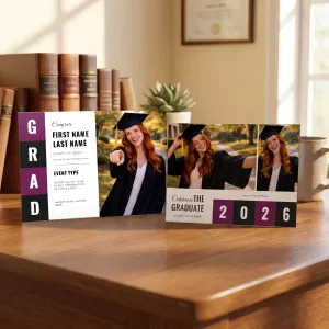 Show details for Graduate CardPrint | Horizontal, 3 Photos